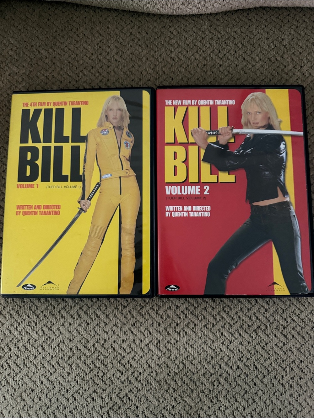 Kill Bill Volumes 1 & 2 DVD Set - Yellow & Red Covers